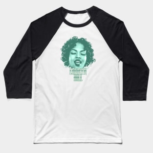 Retro Lauryn Hill Green Halftone Baseball T-Shirt